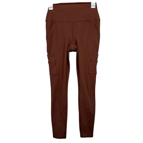 Avalanche Rust Orange High Waisted Smoothing Cargo Athletic Leggings - Picture 1 of 5